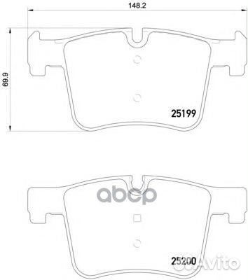 Колодки тормозные дисковые перед P06075 Brembo