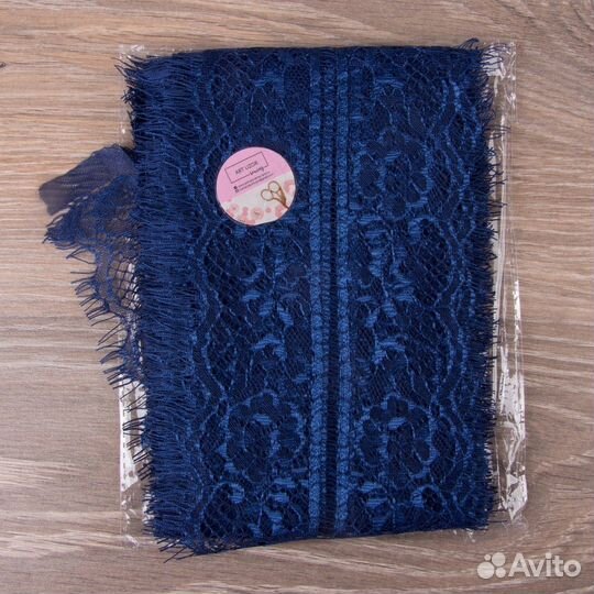 Кружево реснички, 120 мм длина 3,10см, цвет синий