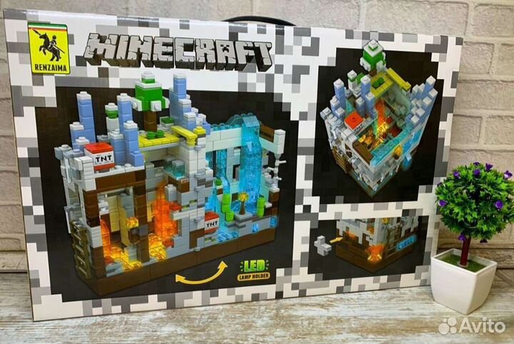 Конструктор lego майнкрафт led подсветка 866 дет