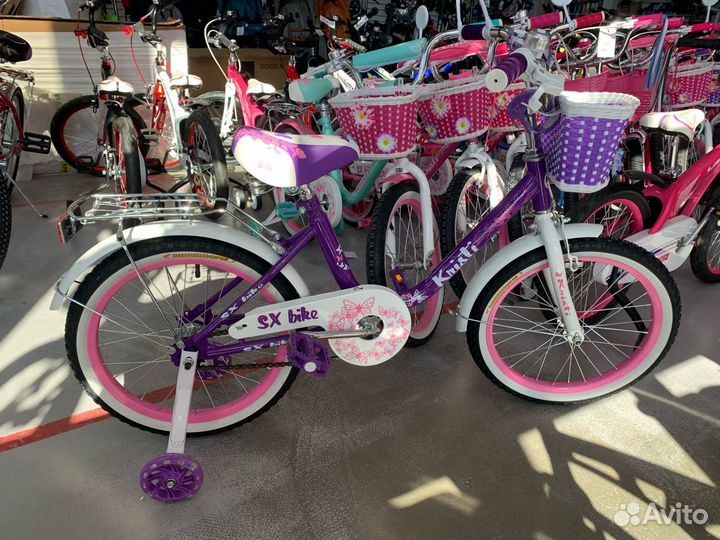 Велосипед детский для девочки с доп.колесами