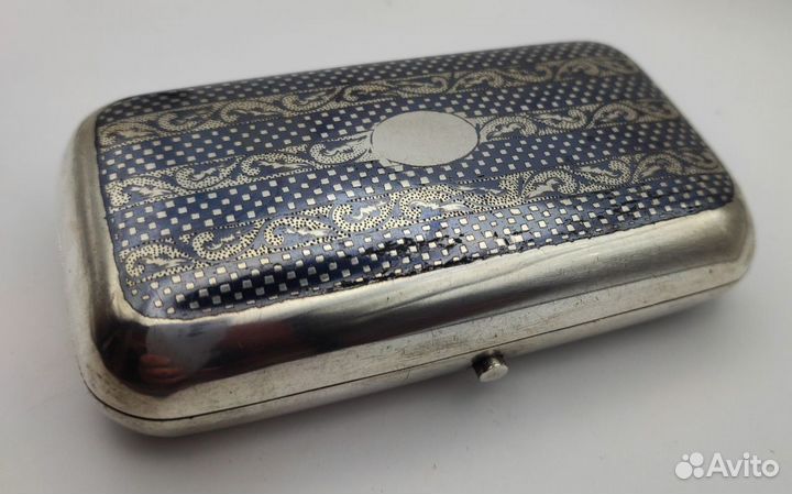 Серебряная табакерка 84 проба 1879 год