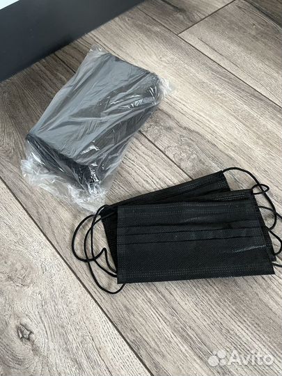 Маска медицинская черная 50 шт