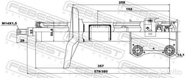 Febest 07665534FL Амортизатор перед лев