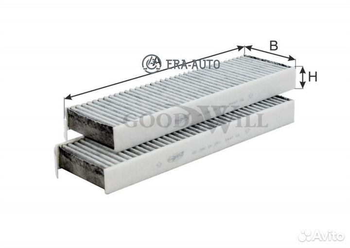 Goodwill AG2962kcfc Фильтр салона PSA partner/berlingo/C4/5008 08- угольный (упак. 2 шт.)