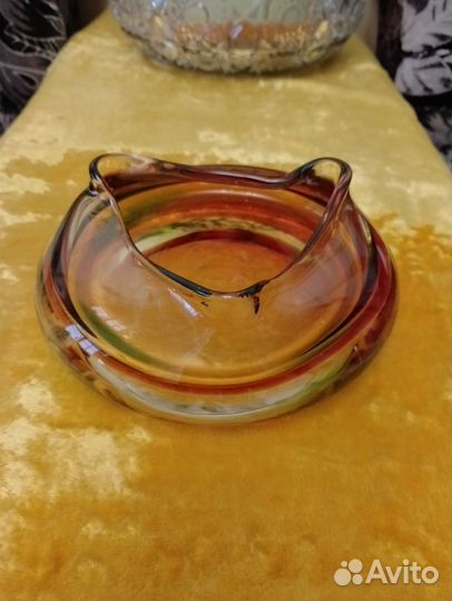 Пепельница цветное стекло Чехословакия
