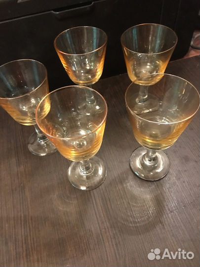 Рюмки из медового стекла, 1970-е годы, СССР