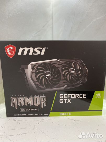 Видеокарта MSI Armor GTX 1660 ti 6gb