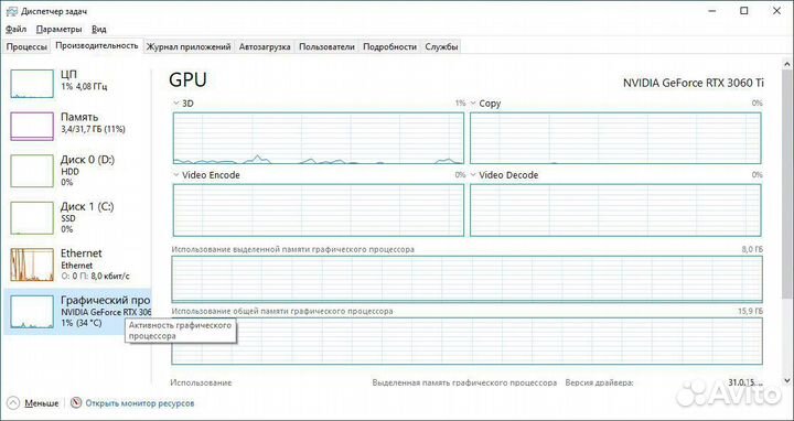 Мощный игровой компьютер с 3060ti