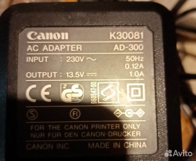 Адаптер Canon K30081 (13.5V, 1.0 A)