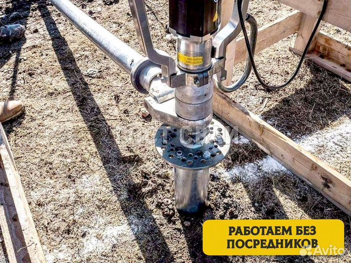 Установка винтовых свай. Срок службы от 25 лет