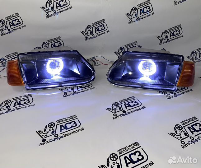 Передние фары ангельские глазки тюнинг 2114 линза