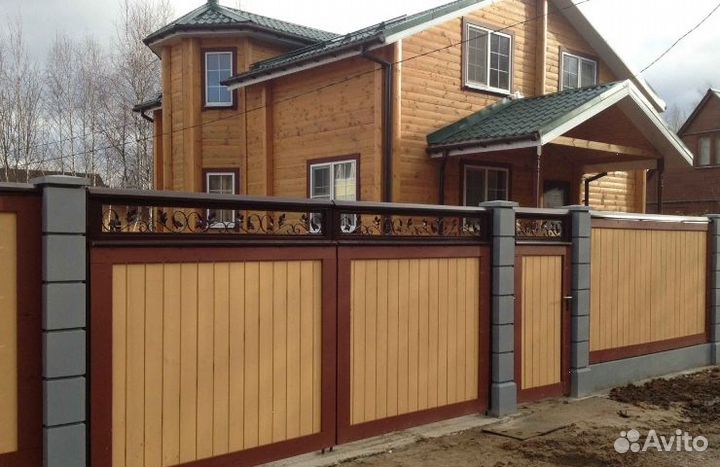 Забор из профлиста ,ворота, калитки под ключ