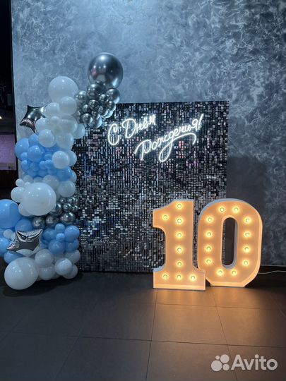 Фотозона на день рождения, блестящая паетки