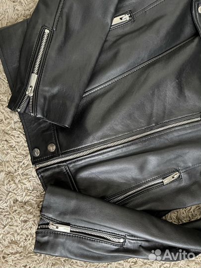 Кожаная куртка mango