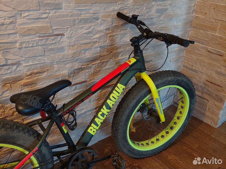 Велосипед фетбайк 24 колеса black aqua