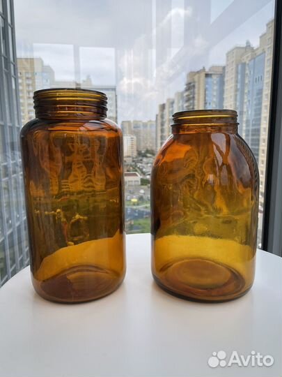 Банка аптекарская коричневое стекло 2 литра