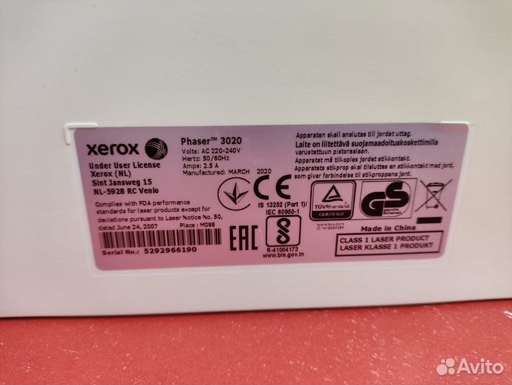 Принтер Xerox phaser 3020 T06