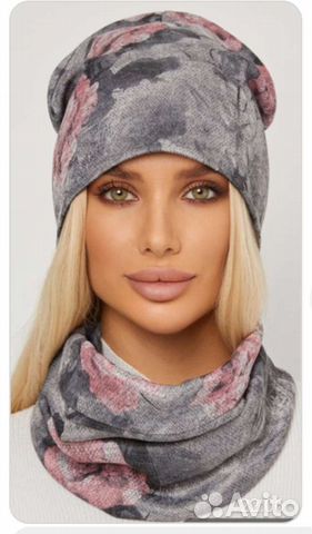 Комплект шапка и снуд женский