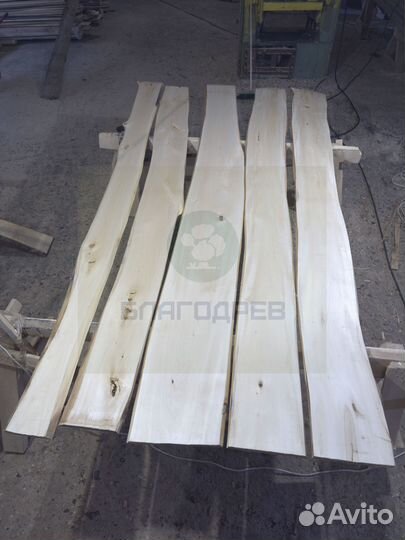 Необрезная доска липа 1 сорт 50 мм термо