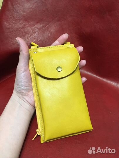 Сумка чехол для телефона натуральная кожа