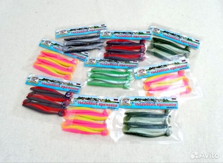 Силиконовые приманки ShadTeez Slim 4 дюйма