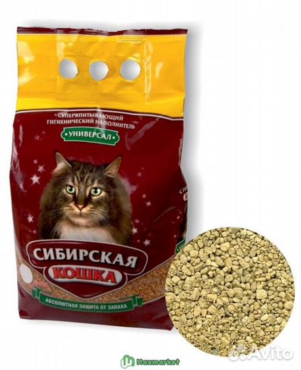 Наполнитель впитывающий Сибирская кошка Универсал