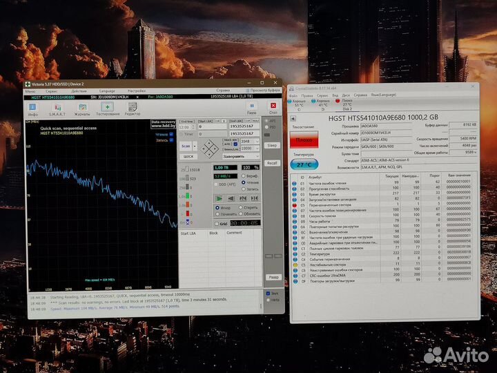 Лот 55 жестких дисков на запчасти (1тб итд)