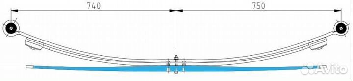 Рессора 3-x лист. задн. - нижний лист 4, 6t sprinte