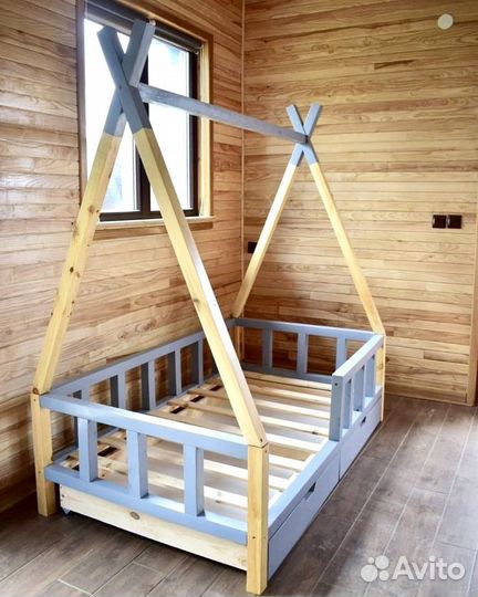 Детская кровать вигвам низкая от производителя 0+