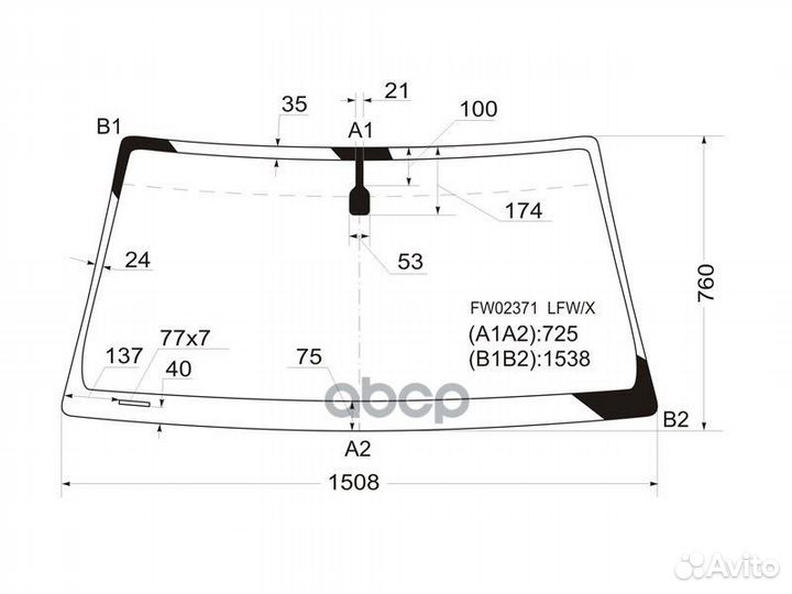 Стекло лобовое toyota hilux surf/4-runner 02-09