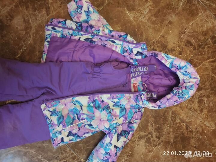 Зимний костюм для девочки 98 сиреневый
