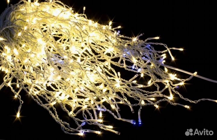 Освещение фасада. Монтаж. Гирлянда уличная бахрома