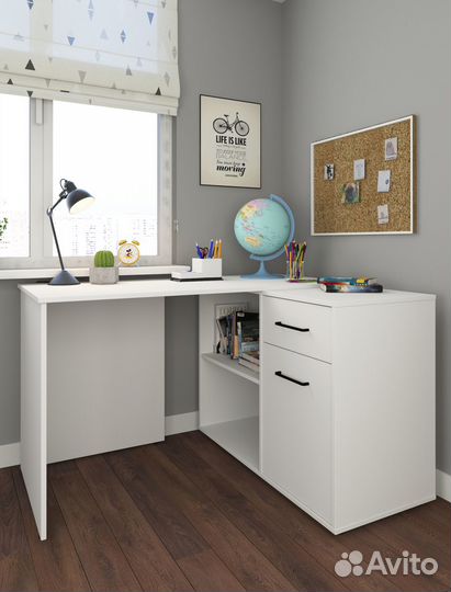 Стол угловой белый