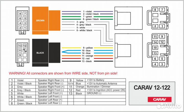 Carav 12-122 ISO-переходник toyota 1984+ / lexus