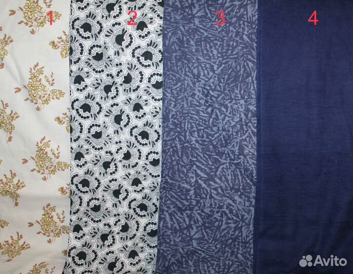 Ткани - парча, хлопок, шелк, байка, сатин