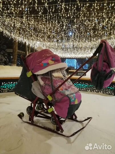 Зимние санки коляска Nika kids