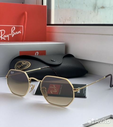 Очки ray ban octagonal коричневые
