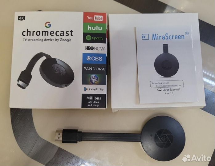 Google ChromeCast G2 WI-FI hdmi 4K, тв адаптер