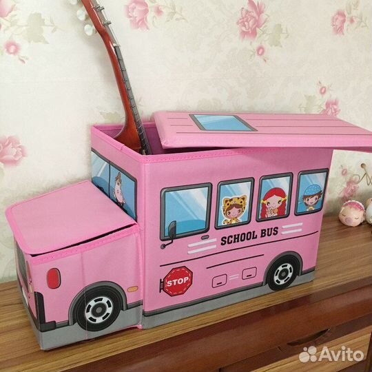 Ящик-пуф для игрушек Автобус