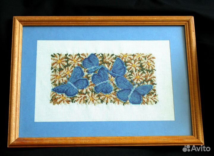 Картина вышивка крестом 20х30 Бабочки