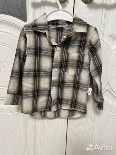 Рубашка в клетку оверсайз 74-80