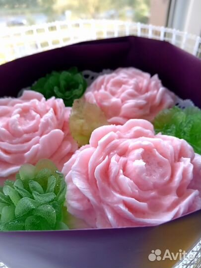 Сладкий букет из суфле 'пионы'