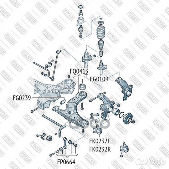 Сайлентблок переднего рычага задний перед F