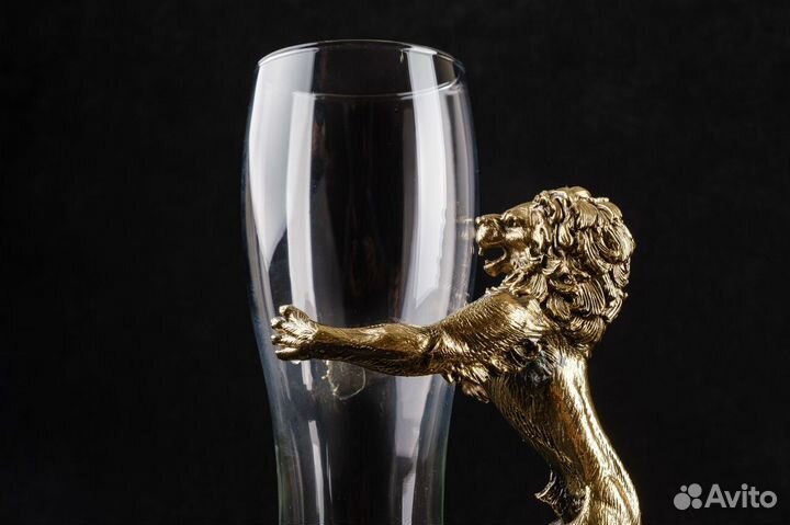 Подарочный премиум бокал для пива Лев в коробке