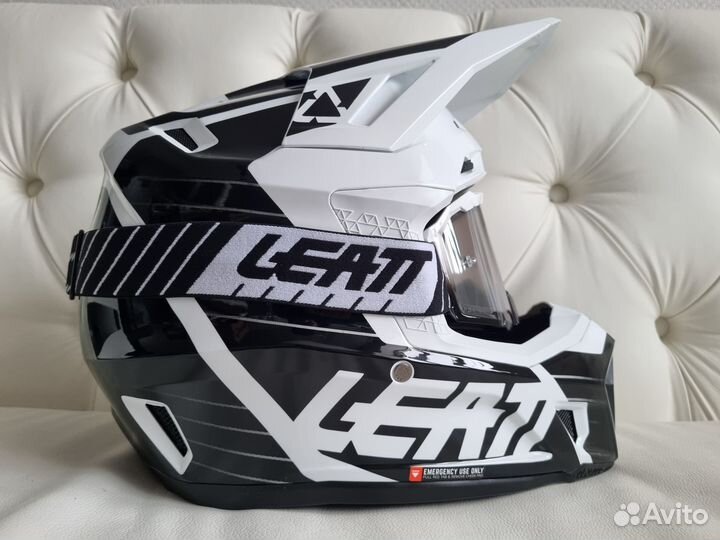 Мотошлем с очками Leatt 7.5 Kit V23 Black-White