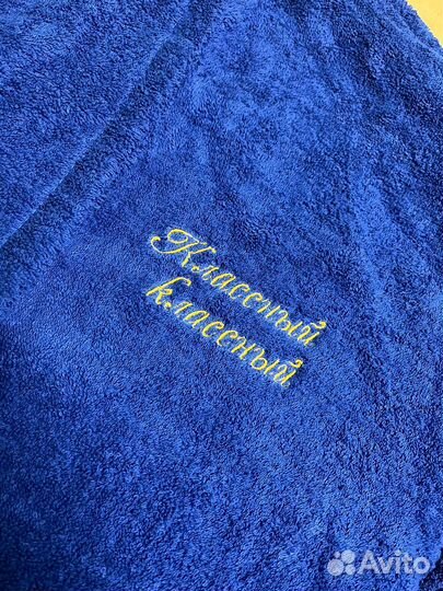 Мужской махровый халат Выпуск 2024+на груди