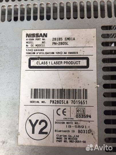 Штатная магнитола Nissan Tiida