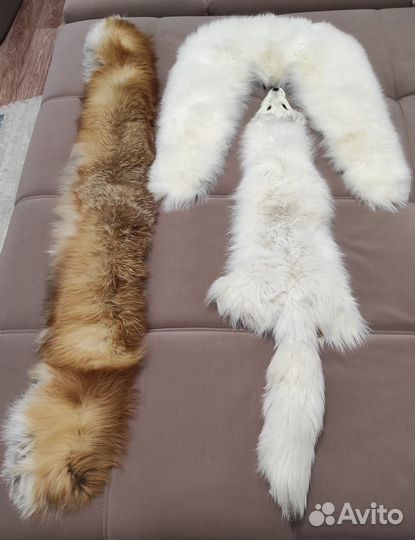 Меховой воротник из рыжей лисы