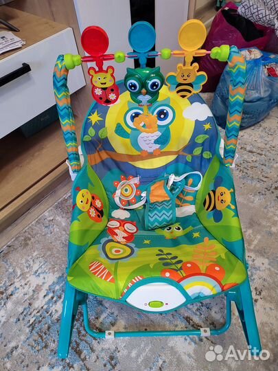 Шезлонг качели с вибрацией и музыкой