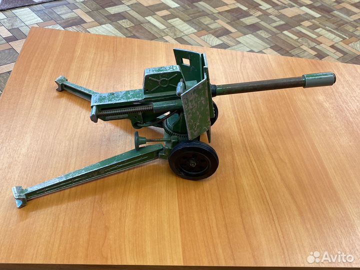 Игрушка СССР металлическая пушка